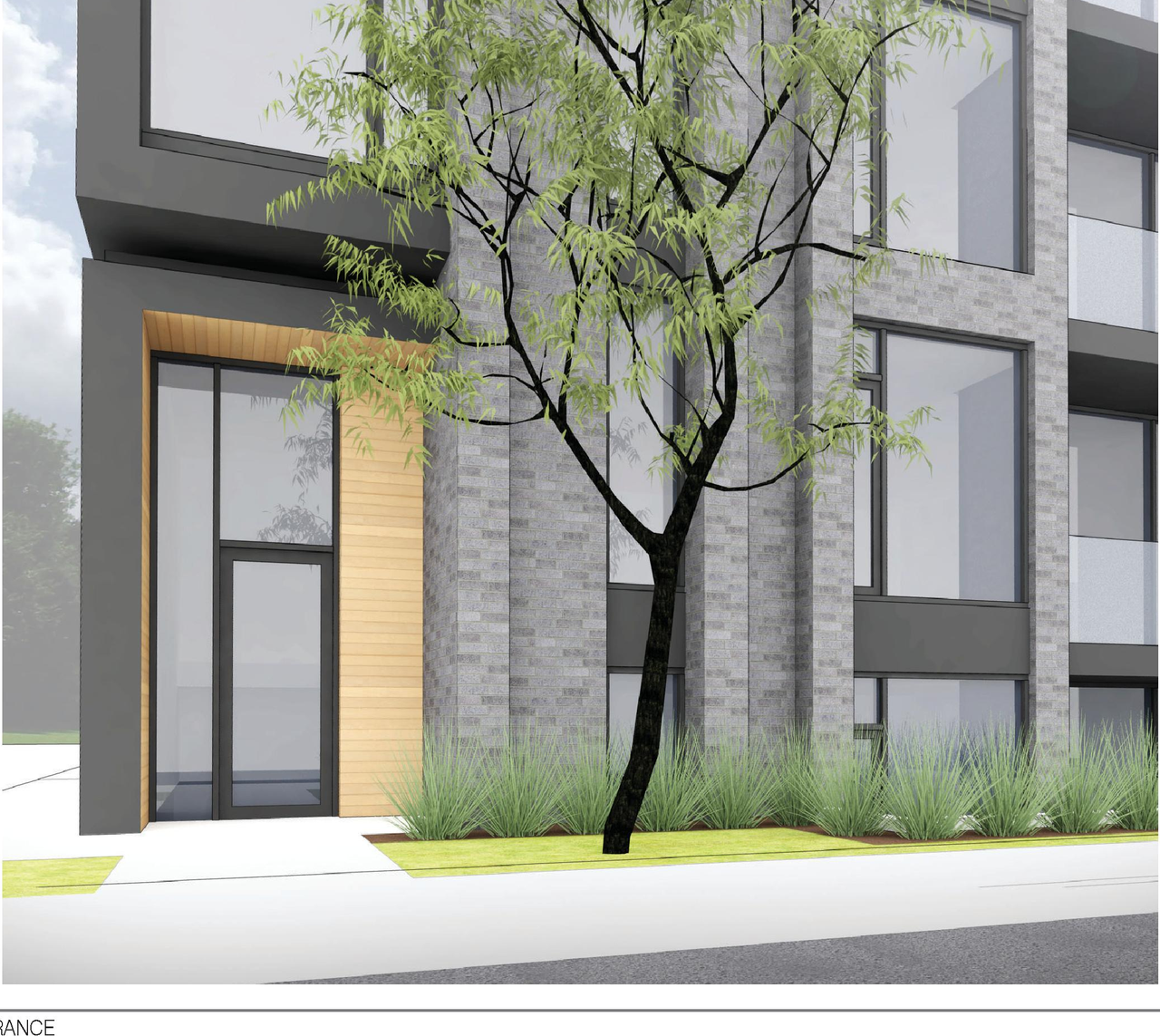 Rendering of building from page 16 of the file '2020-11-04 - Design Brief - D07-12-20-0142'