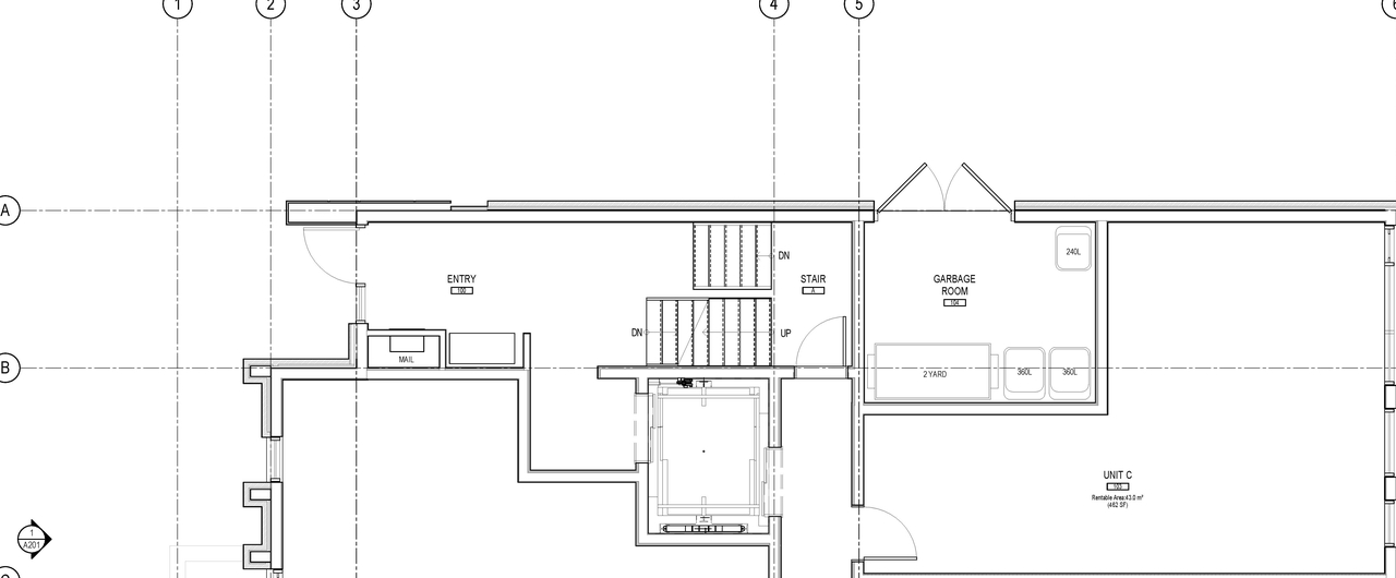 Construction site plan for project from page 1 of the file '2020-11-04 - Level 01 - Floor Plan - D07-12-20-0142'