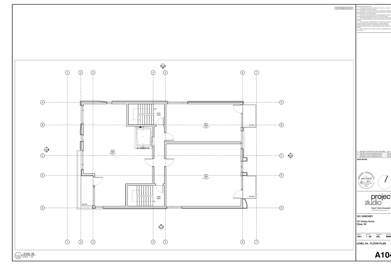 Floor plan for project from page 1 of the file '2020-11-04 - Level 04 - Floor Plan - D07-12-20-0142'