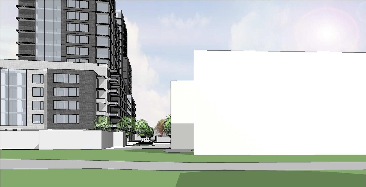 Rendering of building from page 18 of the file 'December 2020 - Urban Design Review Package - D07-12-20-0146'