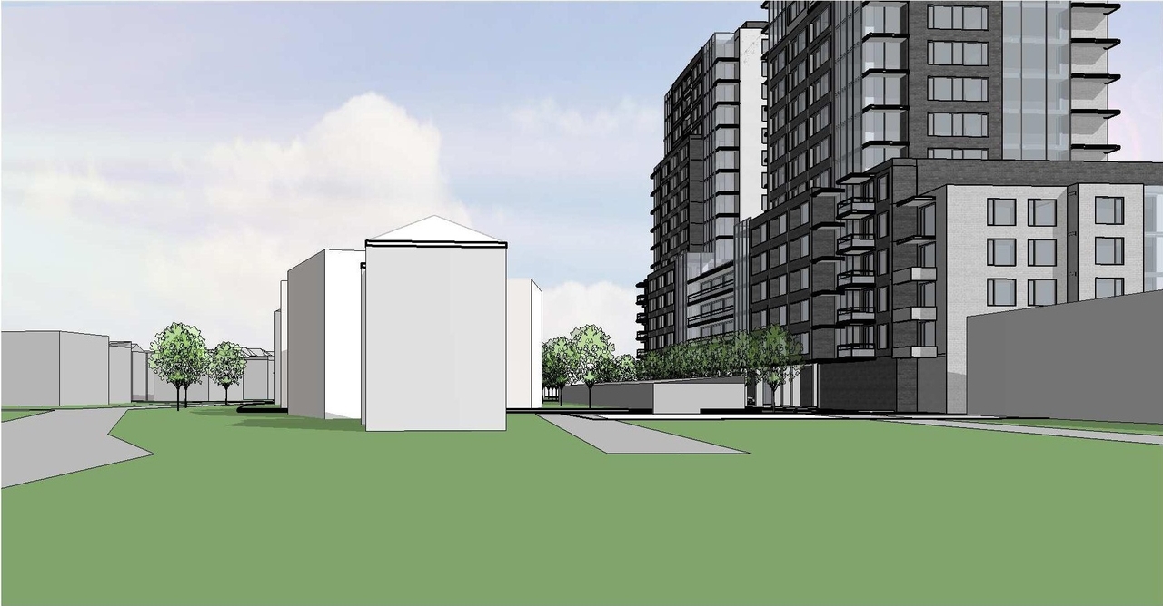 Rendering of building from page 18 of the file 'December 2020 - Urban Design Review Package - D07-12-20-0146'