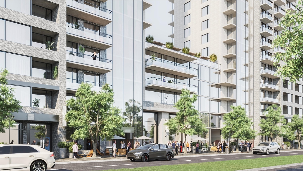 Rendering of building from page 19 of the file 'December 2020 - Urban Design Review Package - D07-12-20-0146'