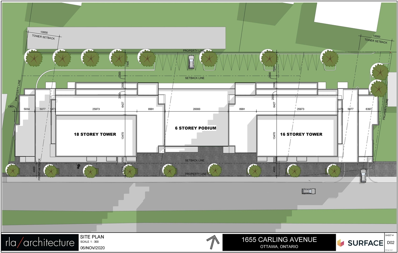 Construction site plan for project from page 9 of the file 'December 2020 - Urban Design Review Package - D07-12-20-0146'