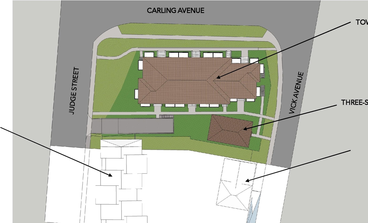 Construction site plan for project from page 7 of the file '2020-11-23 - Addendum 2 to Planning Rationale Design Brief - D07-12-20-0163'
