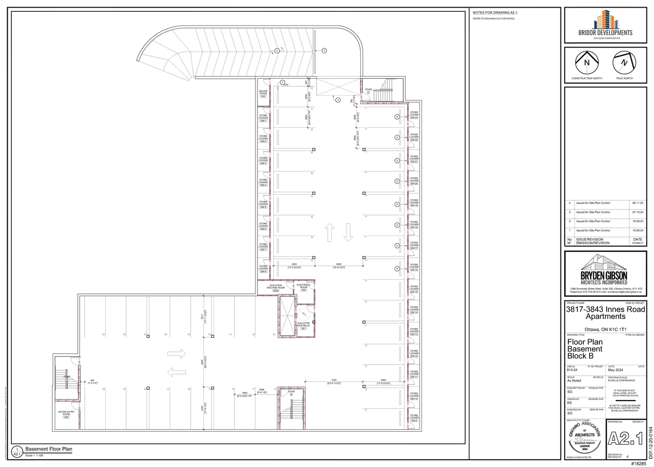Floor plan for project from page 1 of the file '2024-12-03 - Floor Plan - Basement Block B - D07-12-20-0164'
