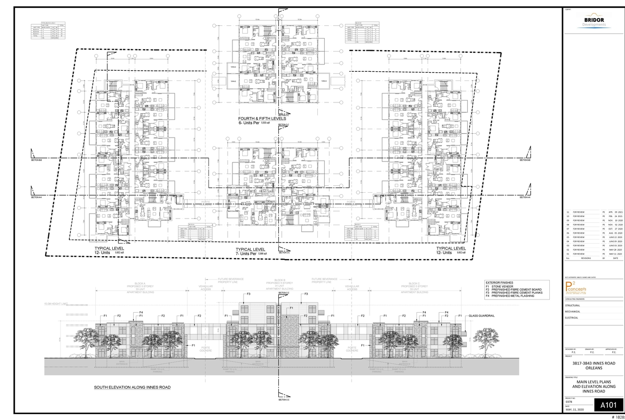 Image from page 1 of the file '2021-04-26 - Floor Plans and Front Elevation Plan - D07-12-20-0164'