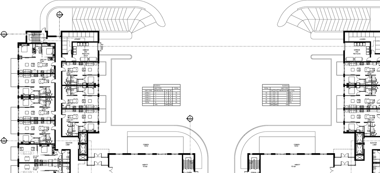 Construction site plan for project from page 1 of the file '2022-12-02 - Underground Parking and Ground Floor Plans - D07-12-20-0164'