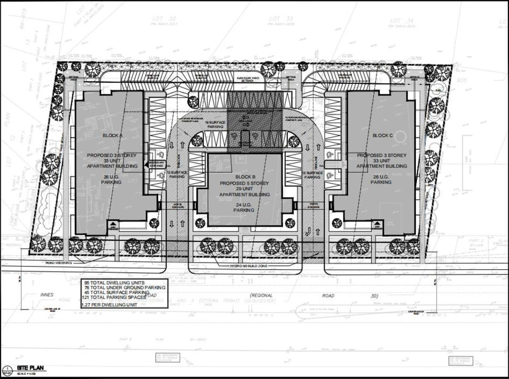 Construction site plan for project from page 10 of the file '2021-04-28 - Design Brief - D07-12-20-0164'