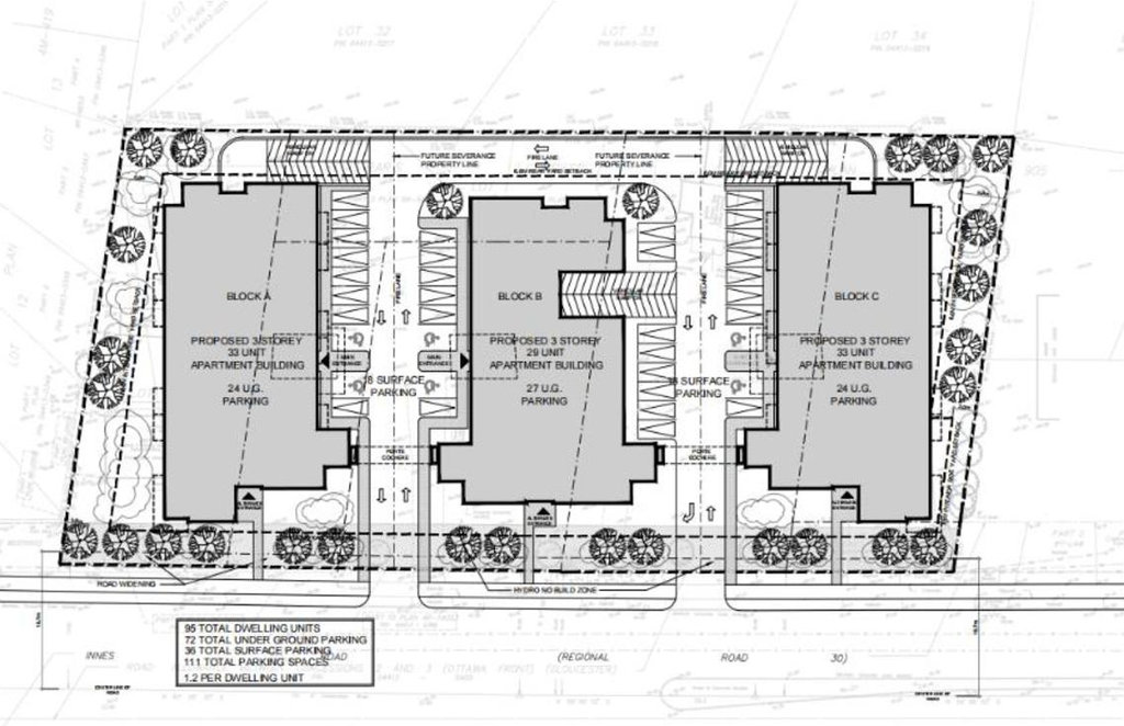 Construction site plan for project from page 9 of the file '2021-04-28 - Design Brief - D07-12-20-0164'