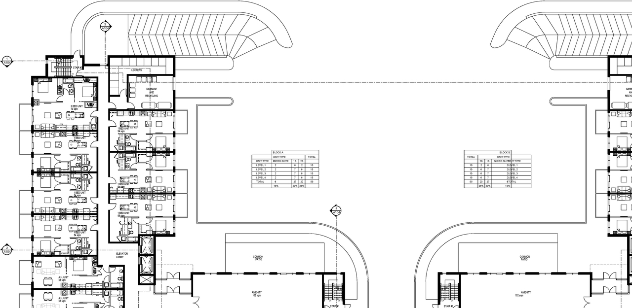 Construction site plan for project from page 1 of the file '2022-06-14 - Underground Parking and Ground Floor Plans - D07-12-20-0164'