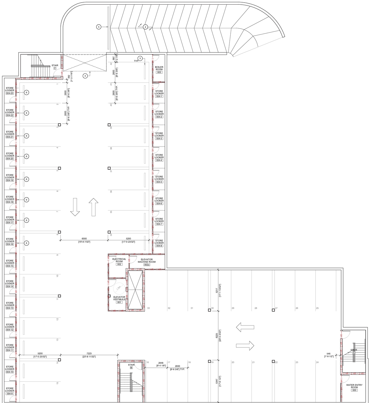 Floor plan for project from page 1 of the file '2024-12-03 - Floor Plan - Basement Block A - D07-12-20-0164'