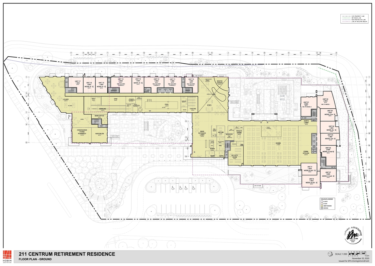 Construction site plan for project from page 1 of the file '2020-11-26 - Floor Plans - D07-12-20-0165'