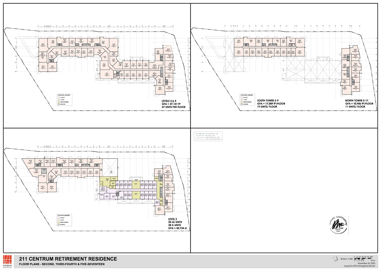 Construction site plan for project from page 2 of the file '2020-11-26 - Floor Plans - D07-12-20-0165'
