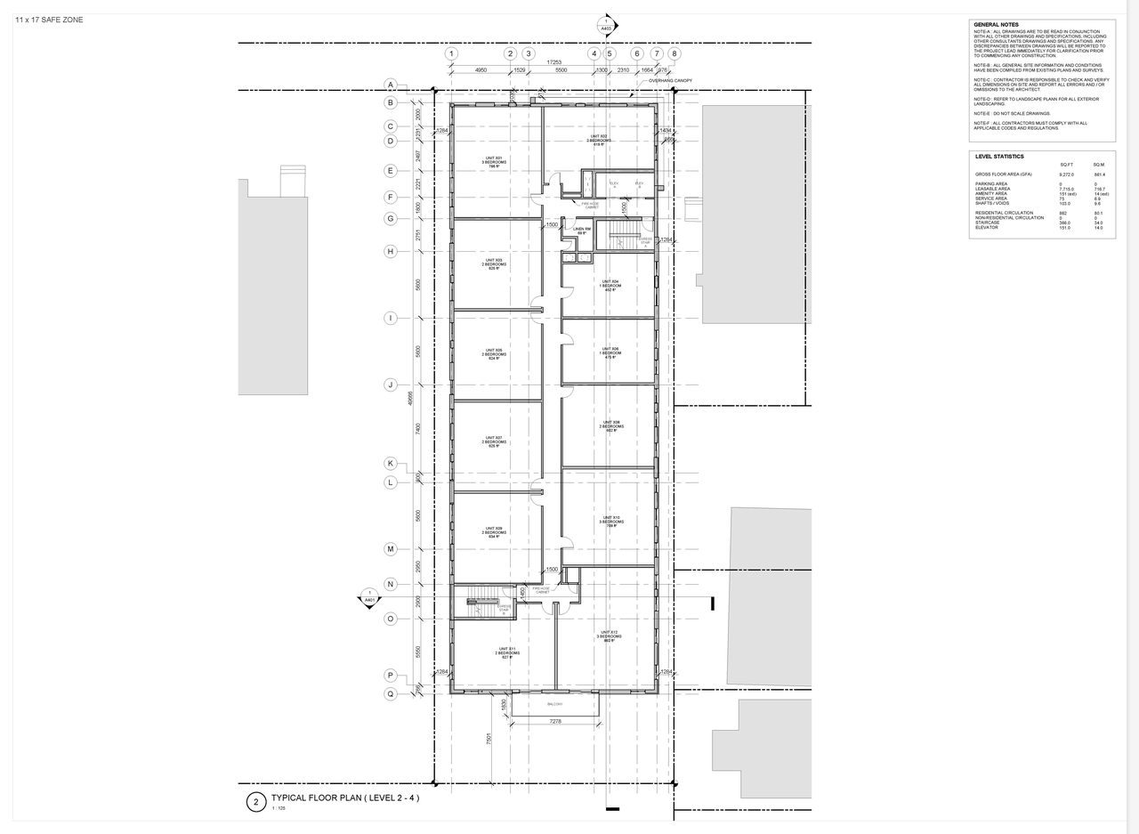 Floor plan for project from page 1 of the file '2020-12-24 - 4th Floor Floor Plans - D07-12-20-0192'