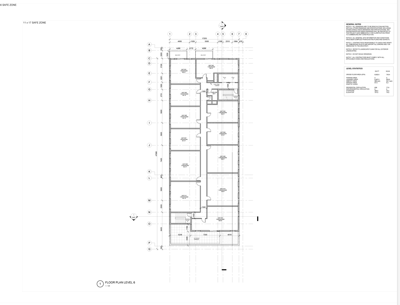 Floor plan for project from page 1 of the file '2020-12-24 - 6th Floor Plan - D07-12-20-0192'