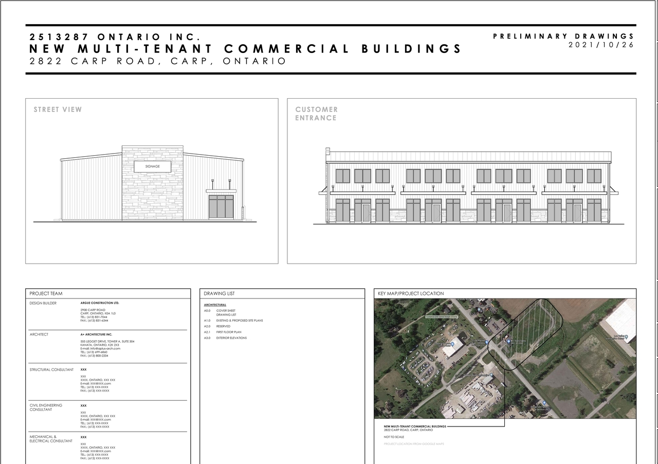 Construction site plan for project from page 1 of the file '2022-10-13 - Updated Floor Plans & Elevations - D07-12-21-0004'