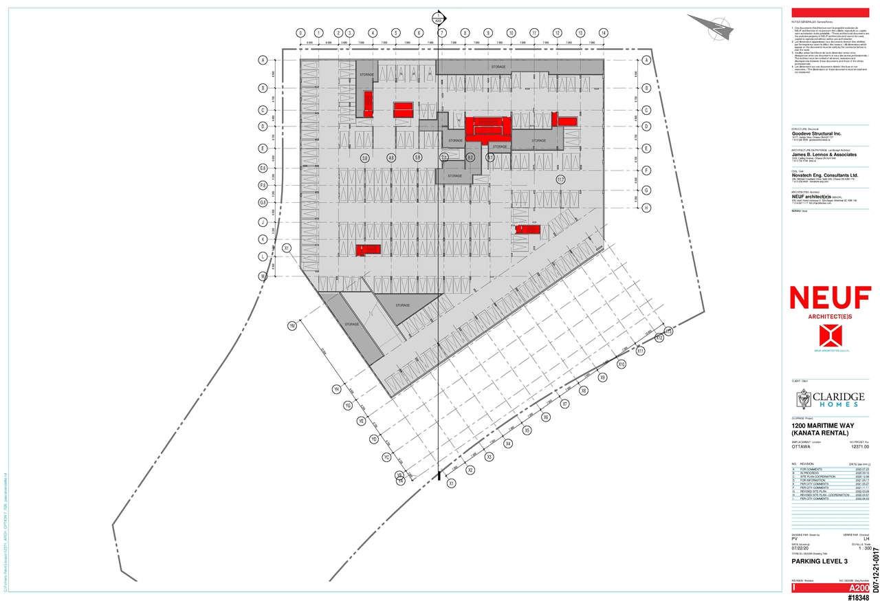 Construction site plan for project from page 2 of the file '2022-07-26 - Parking Levels and Floor Plans - D07-12-21-0017'