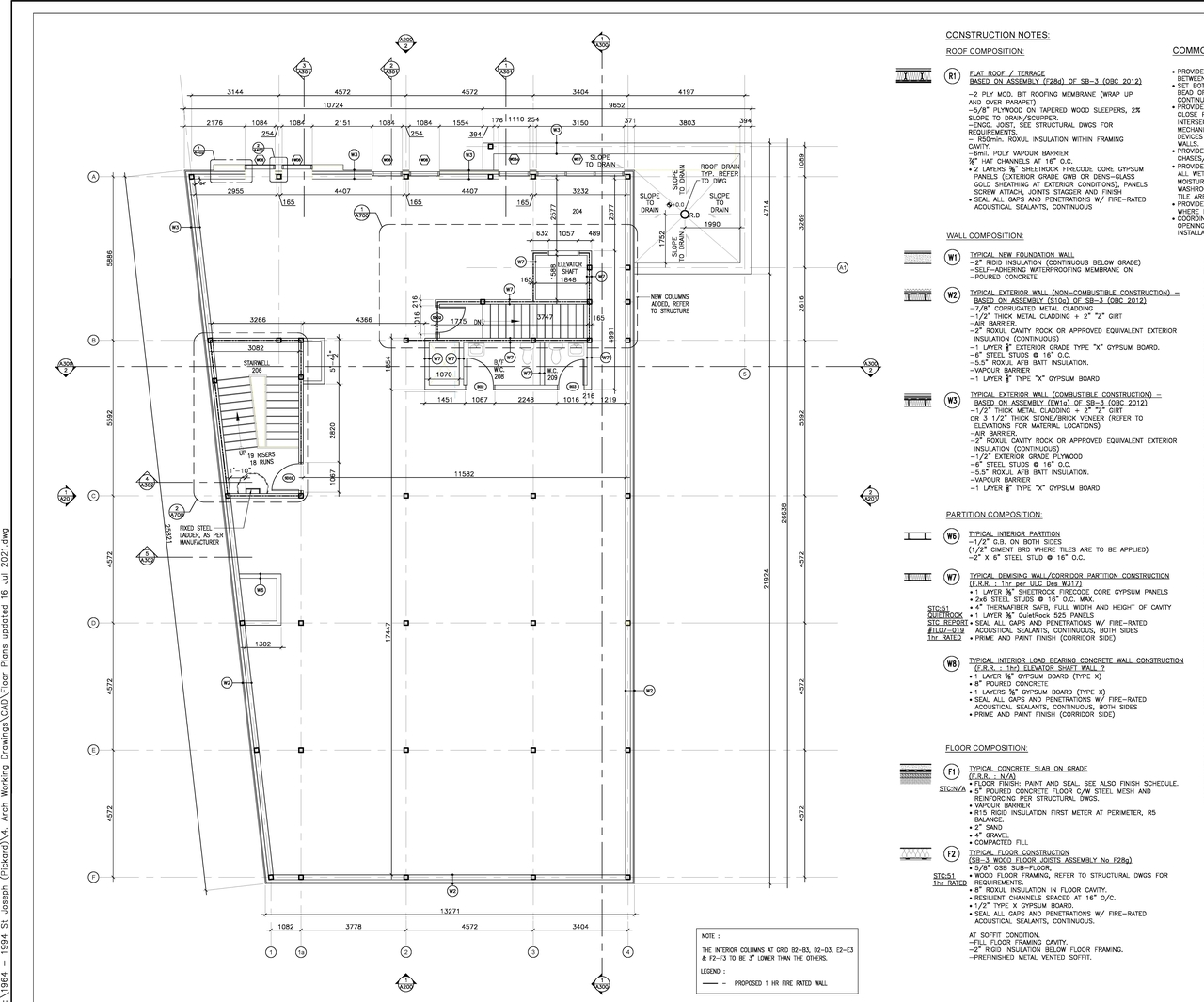 Construction site plan for project from page 1 of the file '2023-03-28 - Second Floor Plan - D07-12-21-0021'