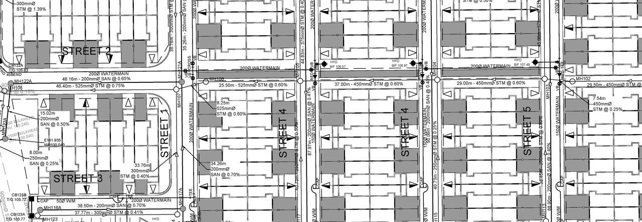 Construction site plan for project from page 71 of the file '2021-02-22 - Design Brief - D07-12-21-0022'