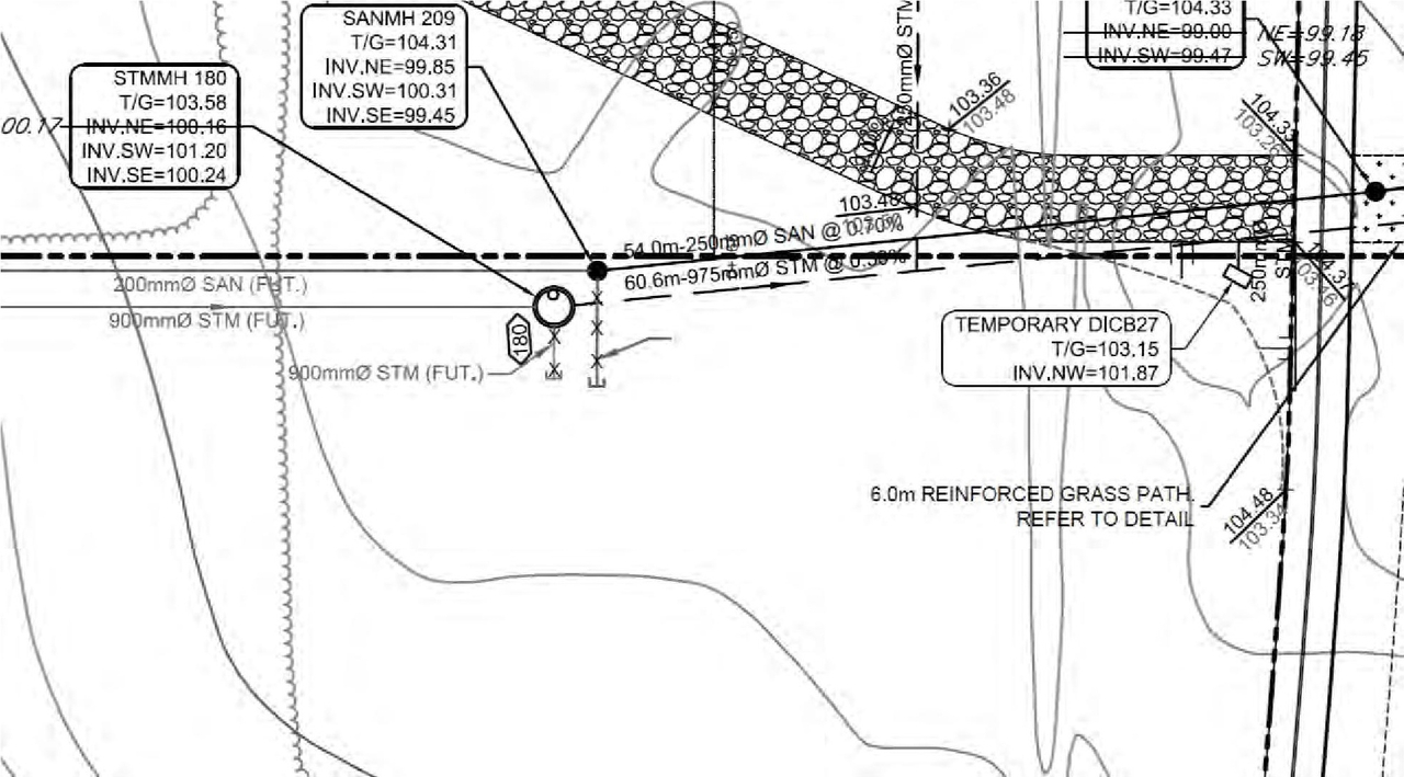 Construction site plan for project from page 27 of the file '2021-08-20 - Design Brief - D07-12-21-0022'