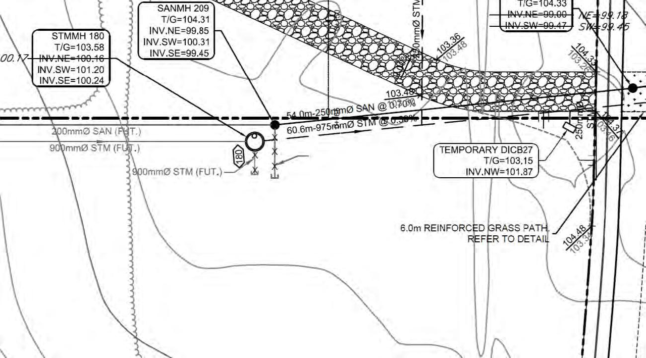 Construction site plan for project from page 27 of the file '2021-08-20 - Design Brief - D07-12-21-0022'