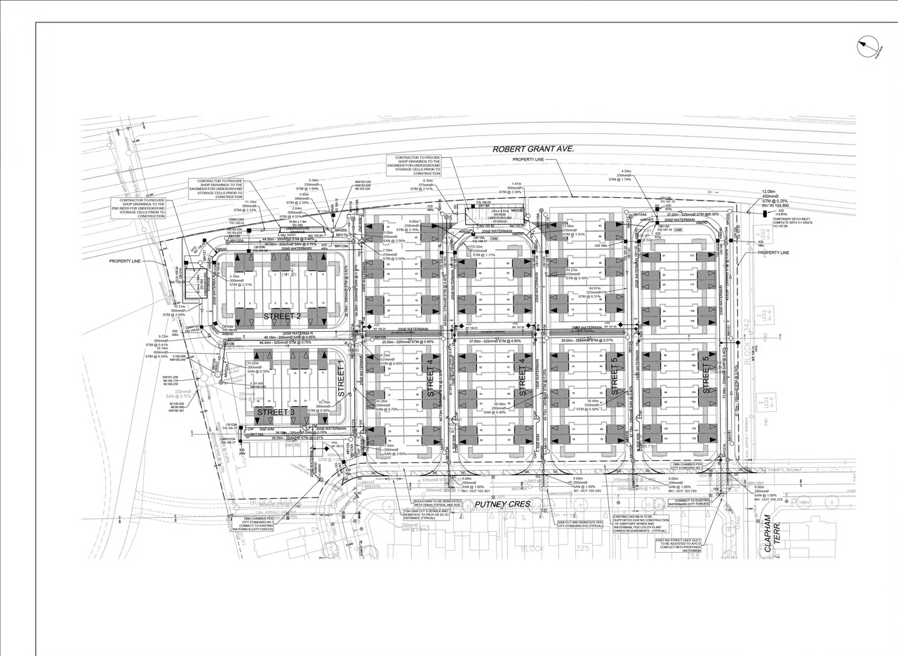 Construction site plan for project from page 46 of the file '2021-08-20 - Design Brief - D07-12-21-0022'