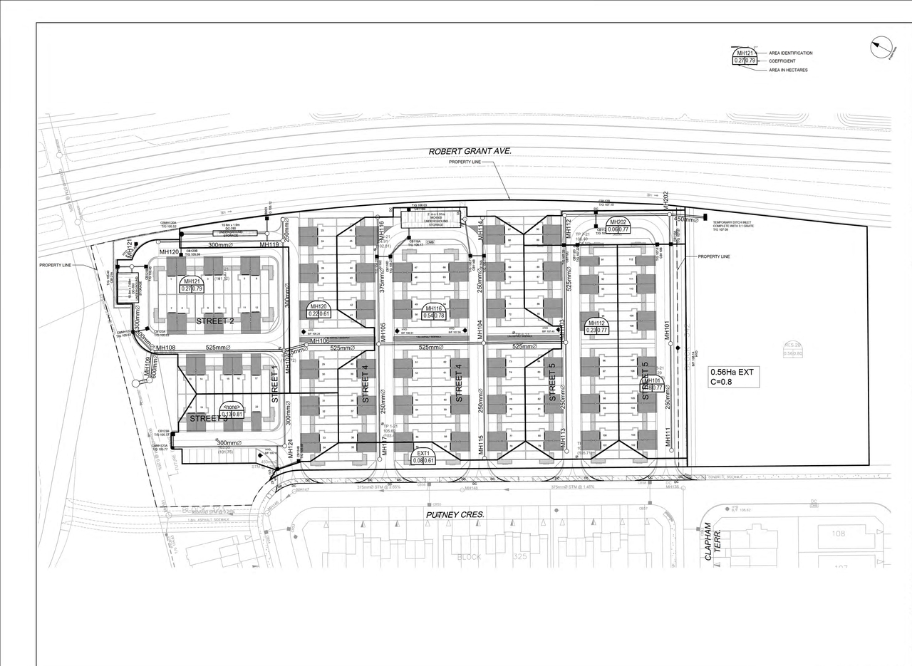 Construction site plan for project from page 67 of the file '2021-08-20 - Design Brief - D07-12-21-0022'