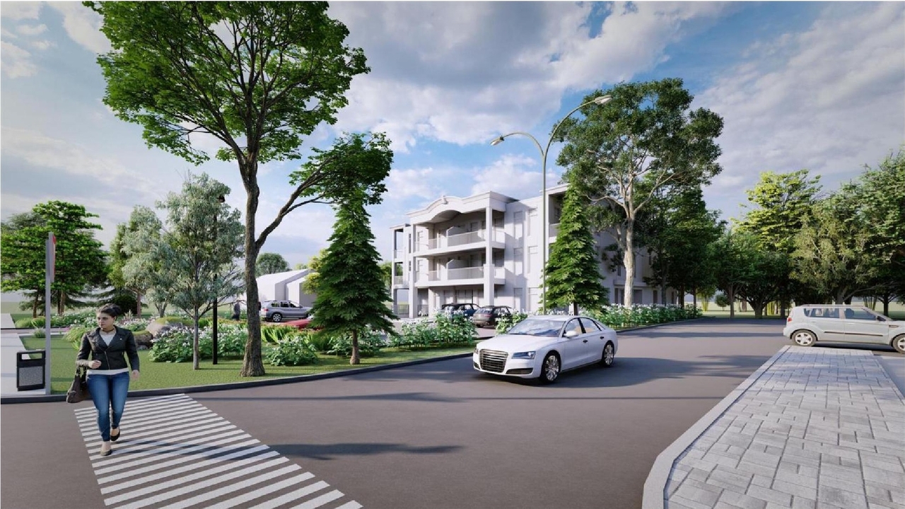 Rendering of building from page 13 of the file '2023-01-06 - Design Brief - D07-12-21-0024'