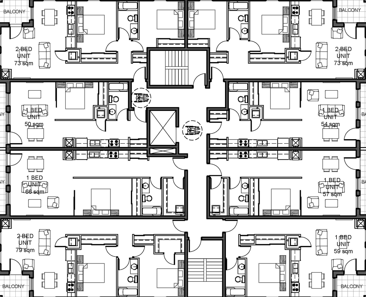Floor plan for project from page 1 of the file '2023-01-06 - Floor Plans and UG Parking Plan - D07-12-21-0024'