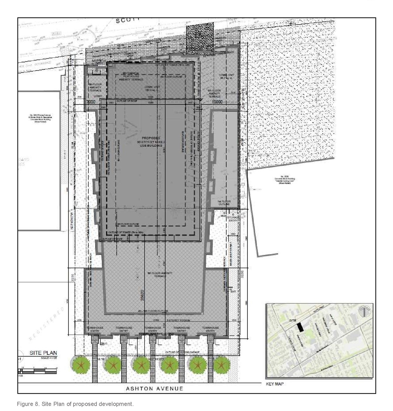 Construction site plan for project from page 10 of the file '2021-04-07 - Planning Rationale and Design Brief - D07-12-21-0037'