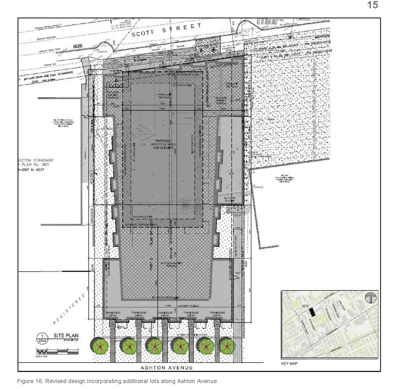 Construction site plan for project from page 17 of the file '2021-04-07 - Planning Rationale and Design Brief - D07-12-21-0037'