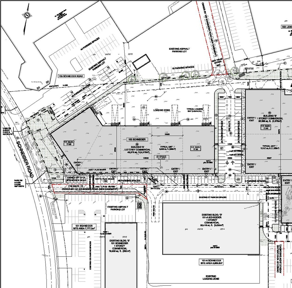Construction site plan for project from page 4 of the file '2021-04-13 - Design Brief - D07-12-21-0044'