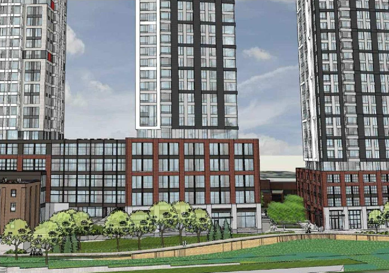 Rendering of building from page 13 of the file '2021-04-26 - Planning Rationale and Design Brief - D07-12-21-0053'