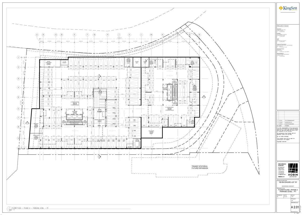 Construction site plan for project from page 2 of the file '2021-08-09 - Site Plan,Floor Plans and Building Sections - D07-12-21-0057'
