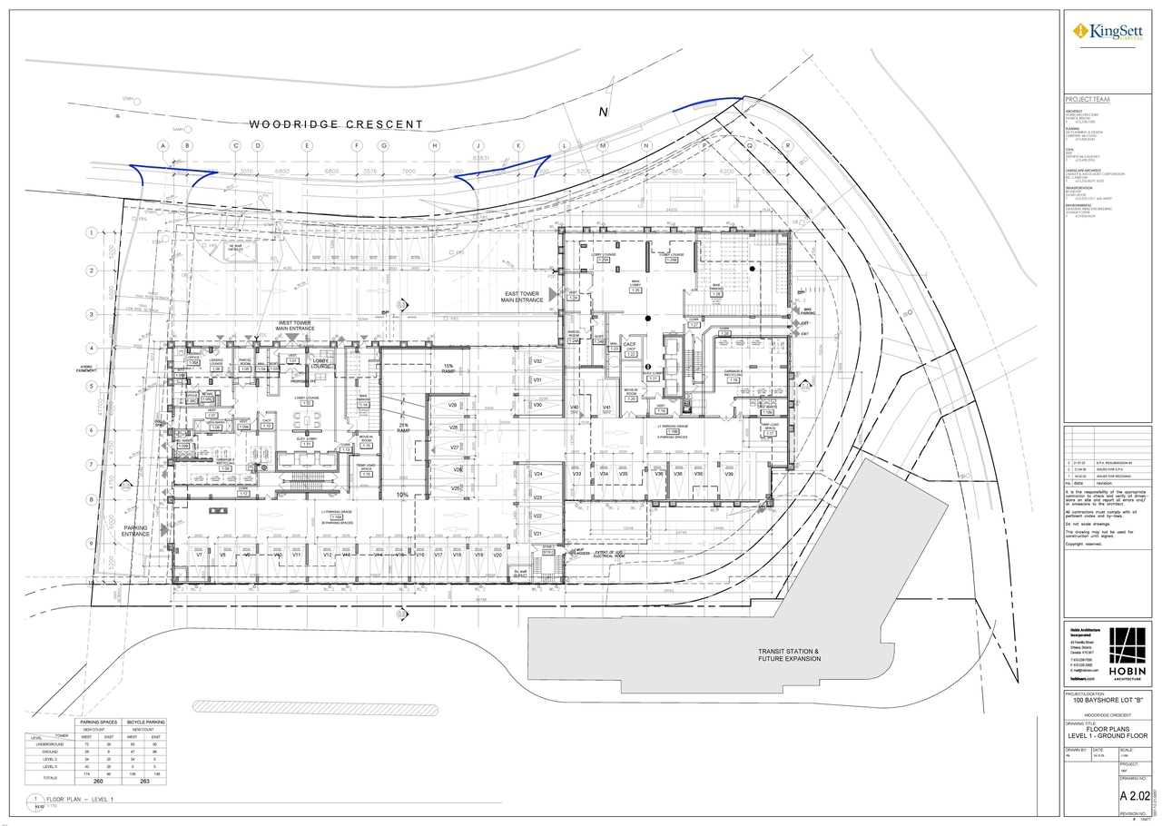 Construction site plan for project from page 3 of the file '2021-08-09 - Site Plan,Floor Plans and Building Sections - D07-12-21-0057'