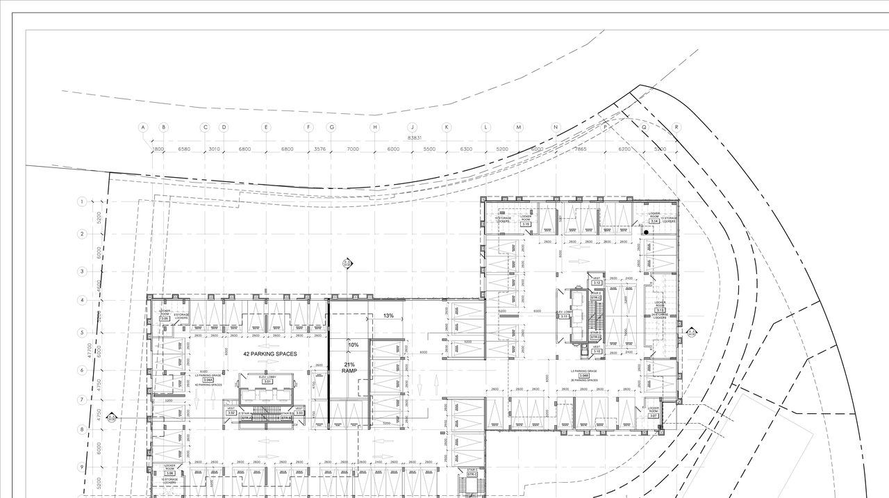 Construction site plan for project from page 5 of the file '2021-08-09 - Site Plan,Floor Plans and Building Sections - D07-12-21-0057'