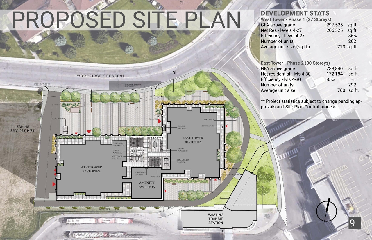Construction site plan for project from page 9 of the file '2021-06-30 - UDRP Application Presentation - D07-12-21-0057'