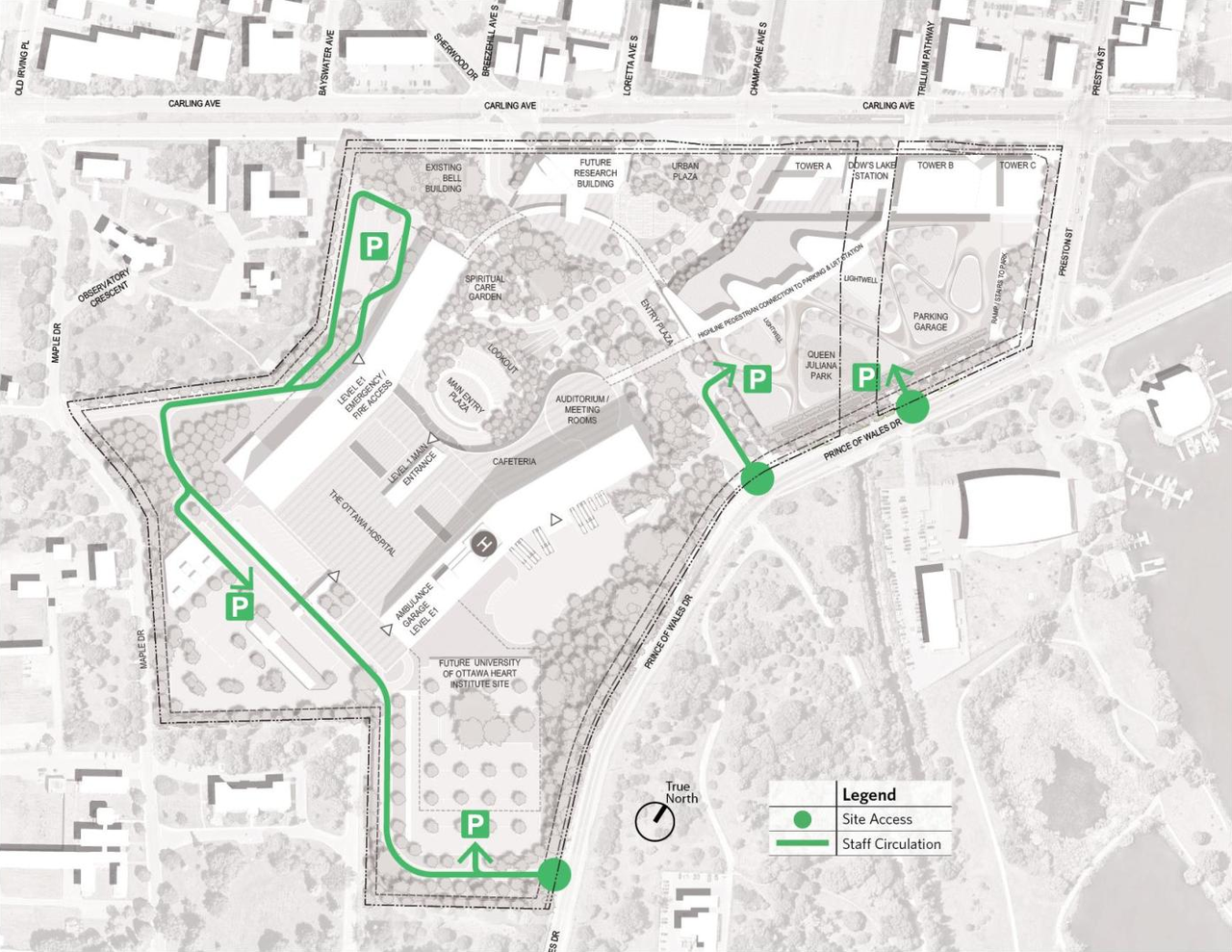 Construction site plan for project from page 26 of the file '2021-08-06 - Revised Design Brief and Planning Rationale - D07-12-21-0059'