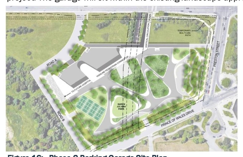 Construction site plan for project from page 30 of the file '2021-08-06 - Revised Design Brief and Planning Rationale - D07-12-21-0059'