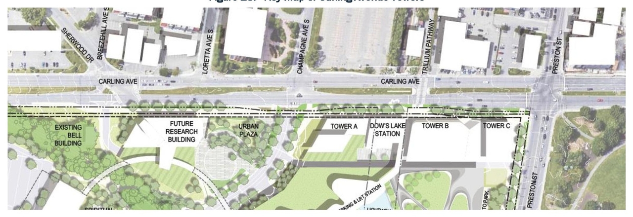 Construction site plan for project from page 35 of the file '2021-08-06 - Revised Design Brief and Planning Rationale - D07-12-21-0059'