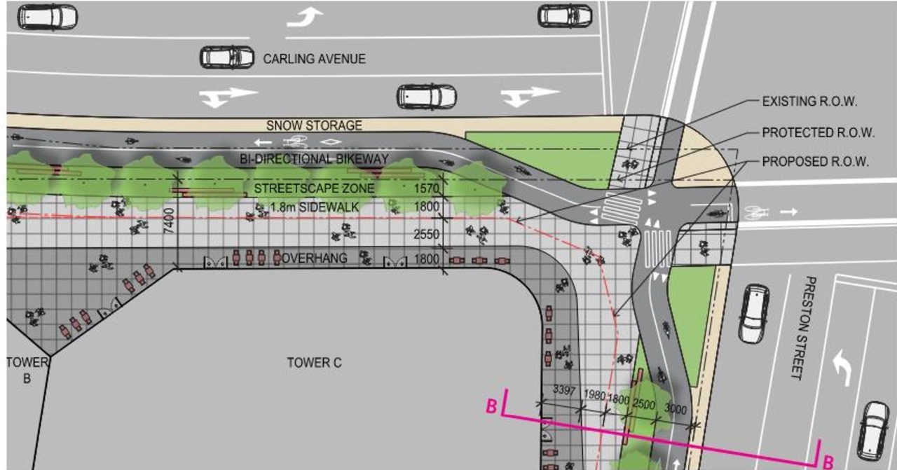 Construction site plan for project from page 39 of the file '2021-08-06 - Revised Design Brief and Planning Rationale - D07-12-21-0059'