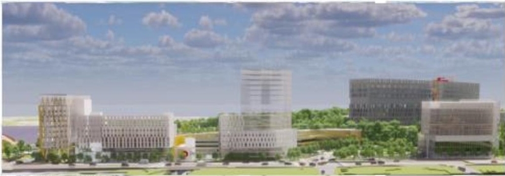 Rendering of building from page 51 of the file '2021-10-28 - APPROVED Design Brief and Planning Rationale - D07-12-21-0059'