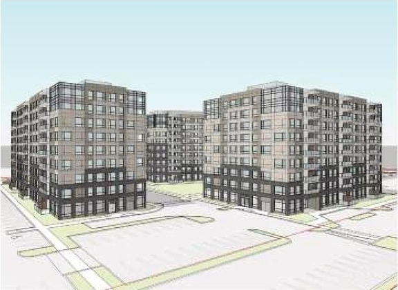 Rendering of building from page 5 of the file '2021-05-18 - Urban Design Brief - D07-12-21-0062'