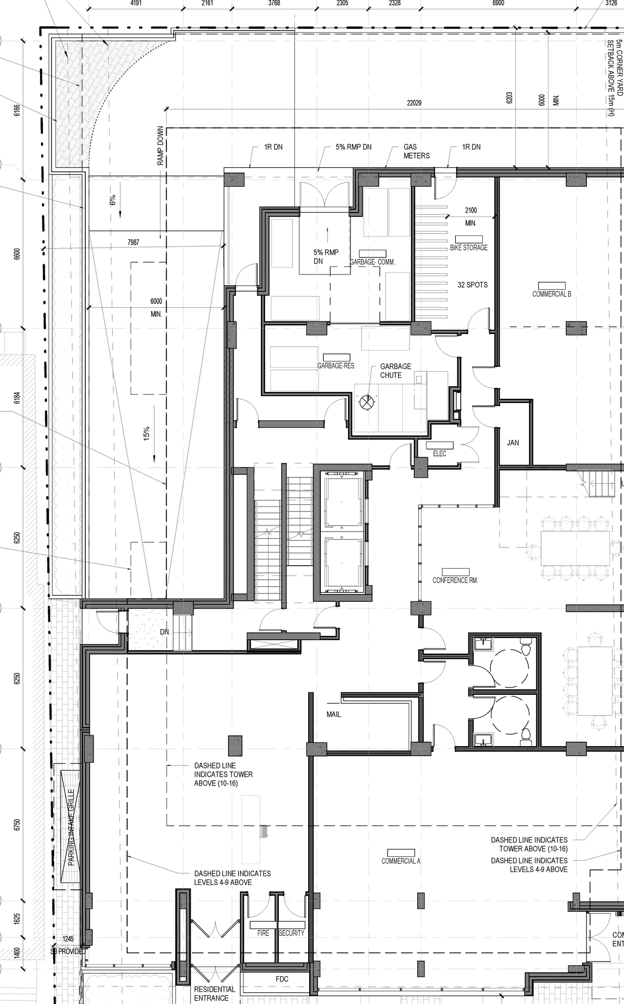 Construction site plan for project from page 4 of the file '2021-05-20 - Floor Plans - D07-12-21-0065'