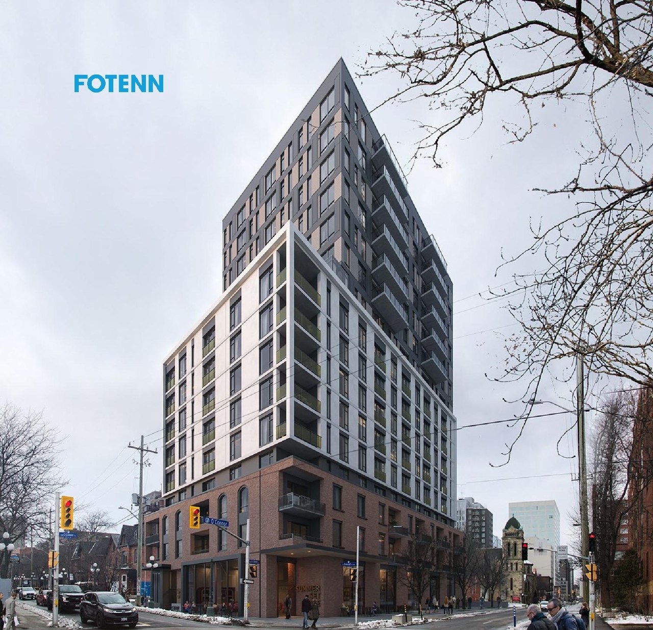 Rendering of building from page 1 of the file '2021-05-20 - Planning Rationale and Design Brief - D07-12-21-0065'