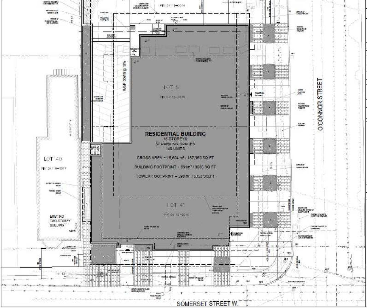 Construction site plan for project from page 12 of the file '2021-05-20 - Planning Rationale and Design Brief - D07-12-21-0065'