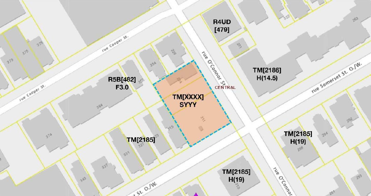 Construction site plan for project from page 40 of the file '2021-05-20 - Planning Rationale and Design Brief - D07-12-21-0065'