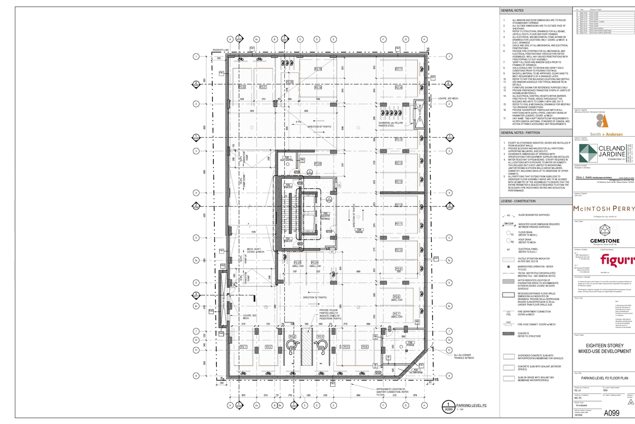 Floor plan for project from page 1 of the file '2022-12-07 - Parking Level Floor Plan - D07-12-21-0065'