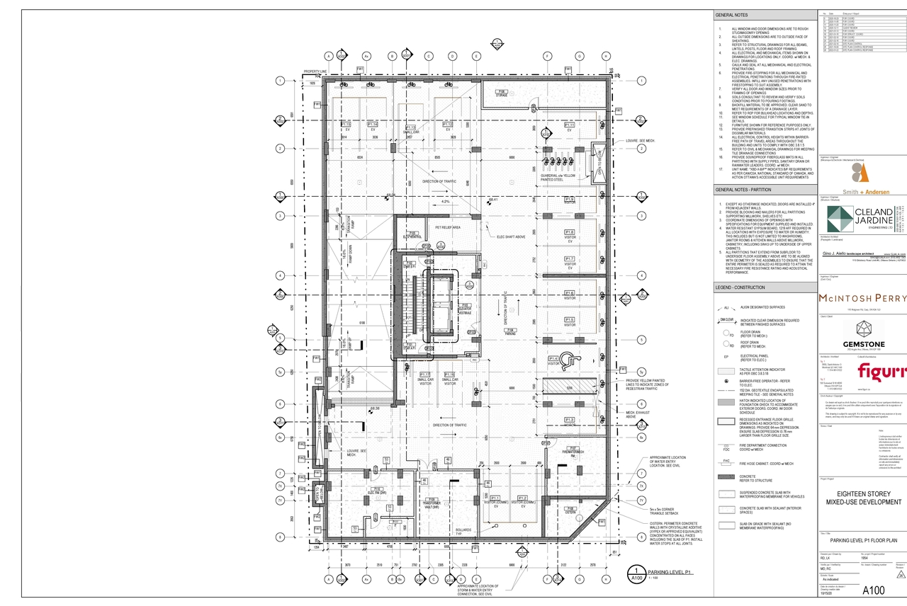 Floor plan for project from page 2 of the file '2022-12-07 - Parking Level Floor Plan - D07-12-21-0065'