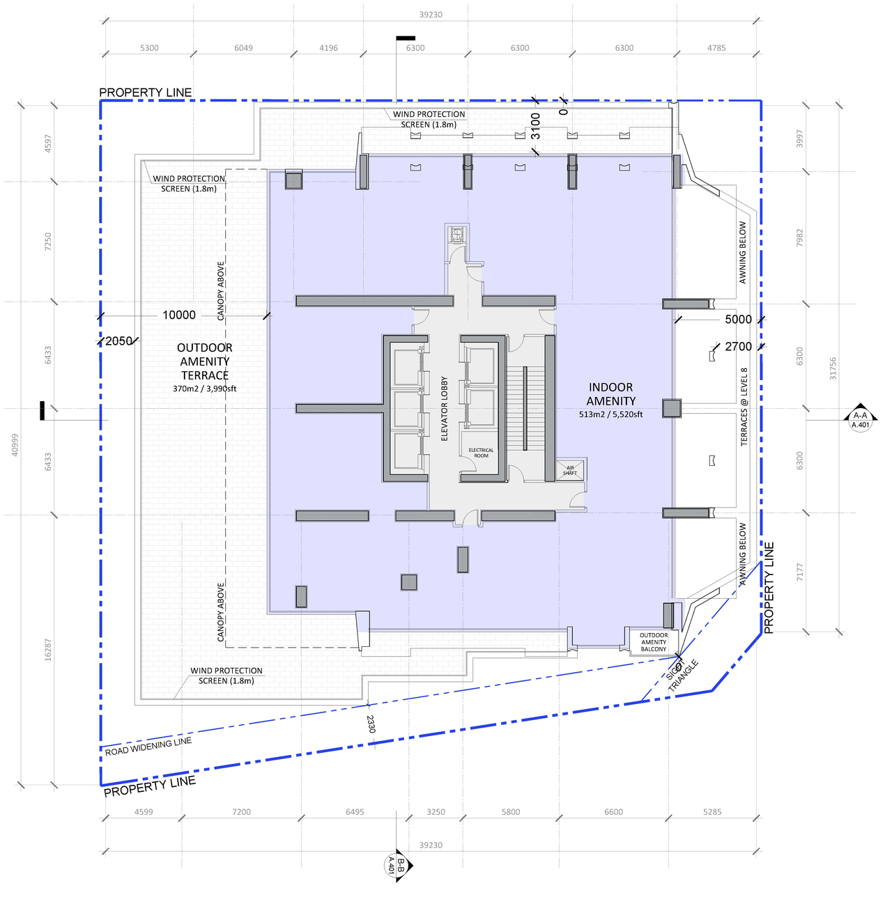 Floor plan for project from page 15 of the file '2023-05-05 - Statistics, Floor, Sections, Elevations, Views Plans - D07-12-21-0067'